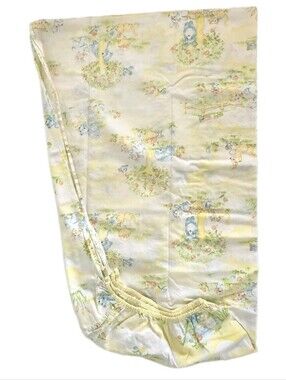 Dundee Country Sunshine Yellow Bear Bunny Baby Crib Fitted Sheet 48 X 36 Vintage